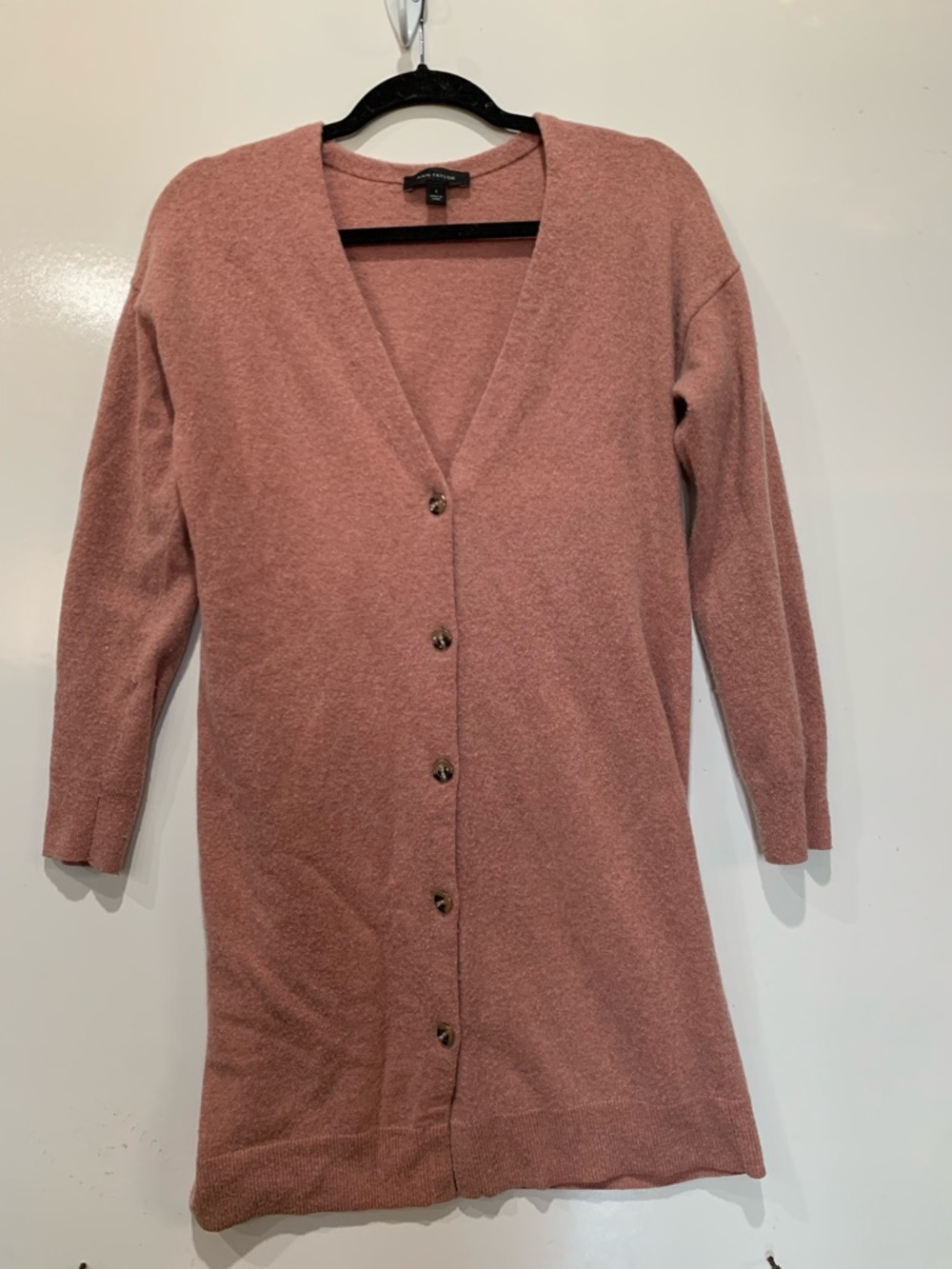 Ann Taylor V-Neck Cardigan long dress like in Rose size S